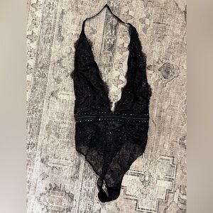 Victoria's Secret Black Lace Bodysuit